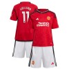 Maillot de Supporter Manchester United Hojlund 11 Domicile 2023-24 Pour Enfant